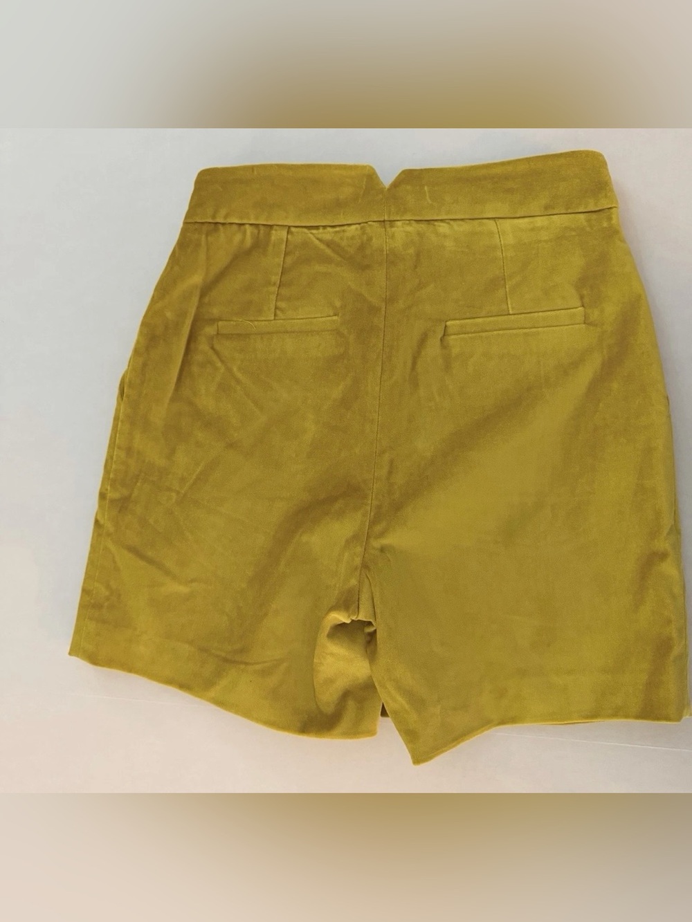 Karen Millen Soft Lined Mustard Yellow Velvet Pleated A-Line Dress Shorts Size 4 - Picture 4 of 12